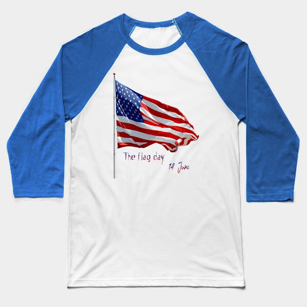 The American flag day Baseball T-Shirt by D_creations